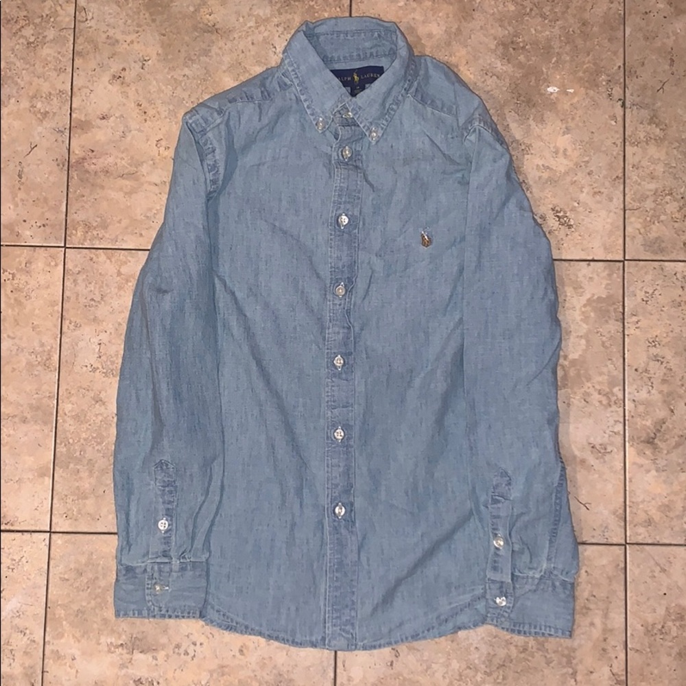 Big Boys Denim Polo Ralph Lauren Button Down Top